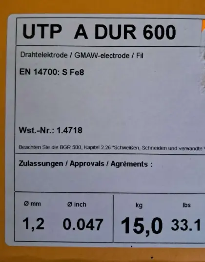 Schweißdraht DUR 600 1,2 mm