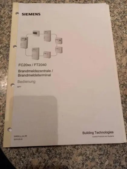 Bedienungsanleitung Brandmeldeanlage Siemens FC2020x / FT2040