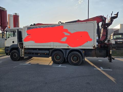 MAN TGA 33.460 6x4 Autokran für Buntglastransport LKW MAN TGA 33.460