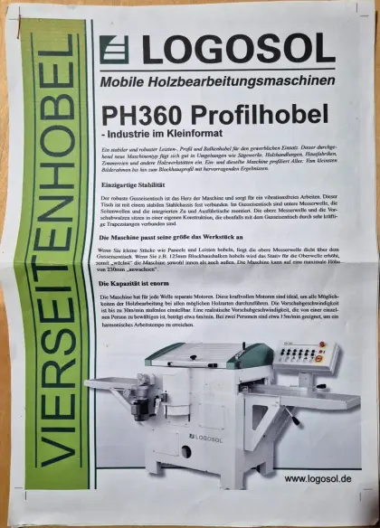 4-Seitenhobelmaschine Logosol PH 360