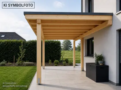 Neues hochwertiges Kiefer-Leimholz-Terrassenvordach
