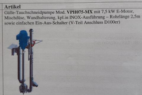 Gülle-Tauchschneidpumpe VPH075-MX