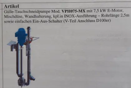 Gülle-Tauchschneidpumpe VPH075-MX