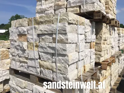 Mauersteine, 2 Seiten gesägt, Sandstein, Naturstein