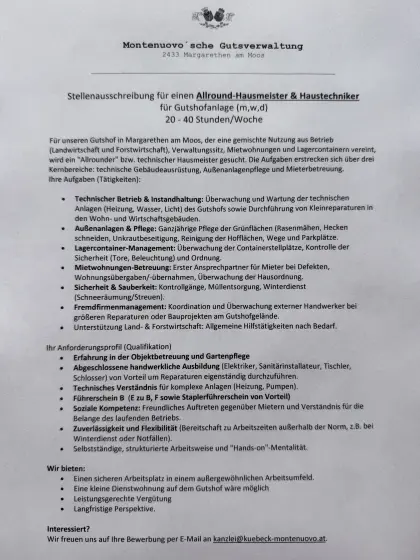 Allround-Hausmeister, Haustechniker gesucht (20 bis 40 Bstd./W)