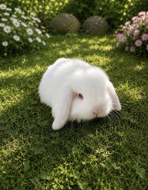 Minilop Albino Häsin aus dem Zillertal