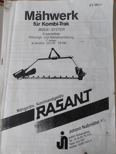 Doppelmessermähwerk Rasant Bidux-System