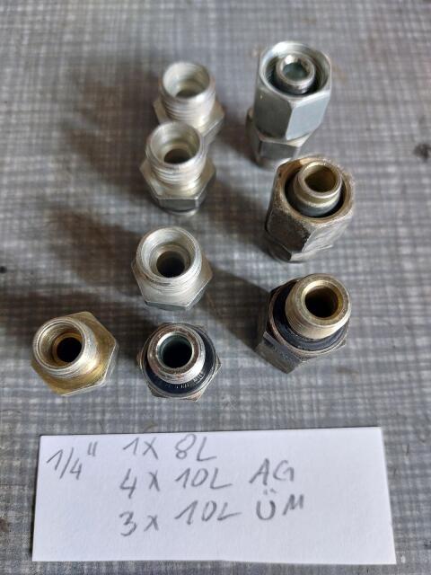 Hydraulikteile, Verschraubungen, Muttern, Winkel