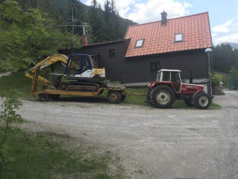 Tieflader 2-Achser Traktor-Anhänger