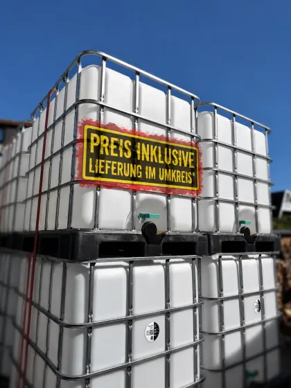 1.000 l IBC-Container, inkl. Lieferung, natur auf Kunststoffpalette