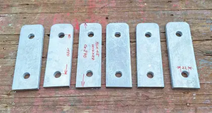 Verzinkte Flacheisen 80 x 15 mit 2 Löchern