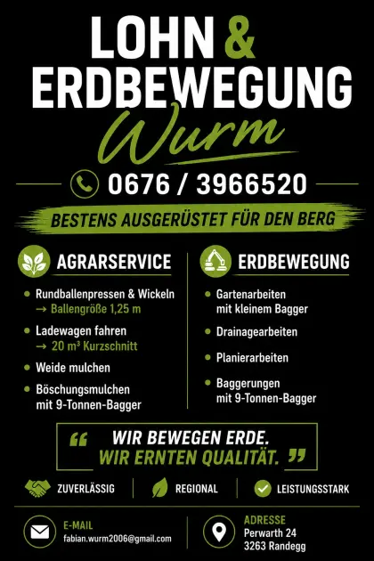 Lohn, Erdbewegung Wurm
