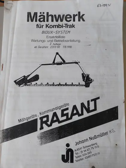 Doppelmessermähwerk Rasant Bidux-System