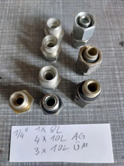Hydraulikteile, Verschraubungen, Muttern, Winkel
