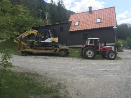 Tieflader 2-Achser Traktor-Anhänger