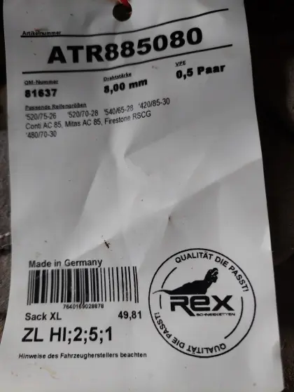 Schneeketten für Traktor