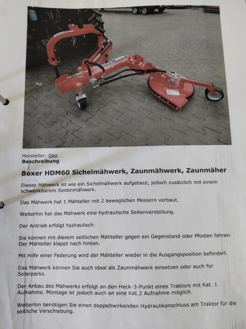 Zaunmähwerk Boxer HDM60