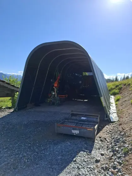 Garagenzelt 9,6 m x 5 m, Höhe 3,4 m