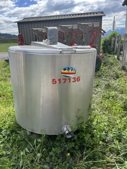Milchkühltank 500 l ohne Aggregat, Rührwerk vorhanden