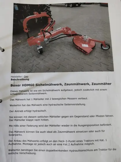 Zaunmähwerk Boxer HDM60