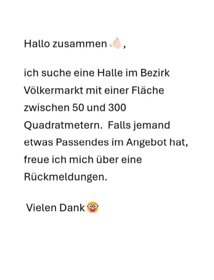 Suche Halle, Garage, Carport