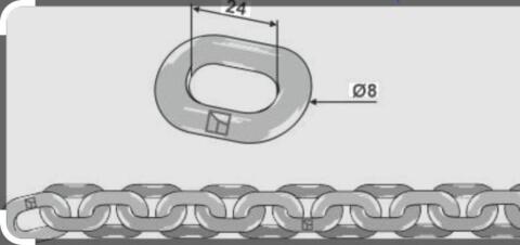 Kratzbodenkette 8 x 24 mm