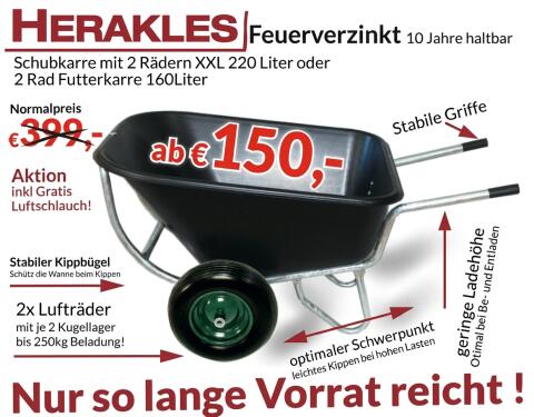 Schiebetruhe 220 l XL, 2 Rad, kein Billigprodukt, feuerverzinkt
