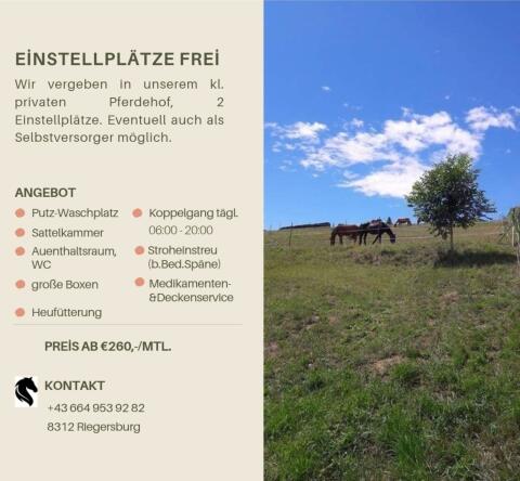Einstellplätze frei