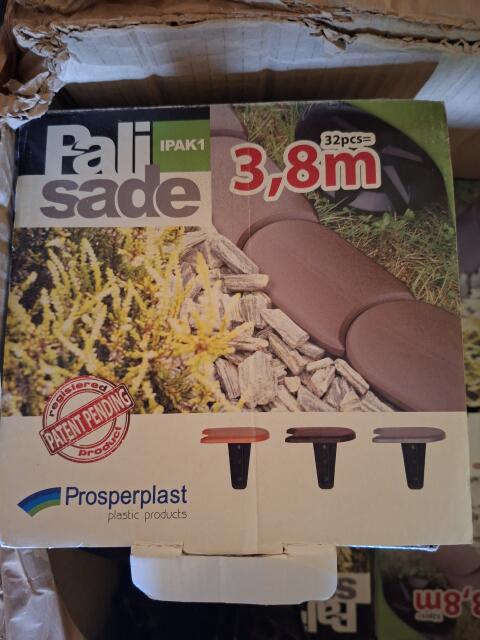 Palisade, Beeteinfassung, Mähkante aus Kunststoff, anthrazit, Prosperplast