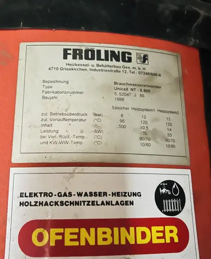 Warmwasserspeicher, Boiler 500 l
