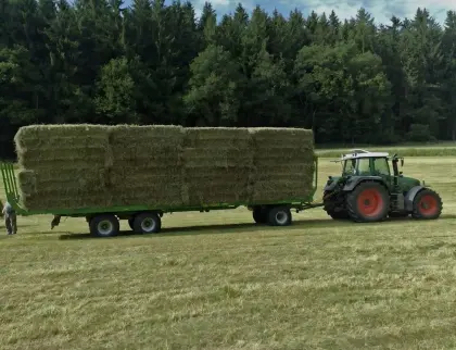 Quaderballen Heu, Grummet, 2. Schnitt, Ömet