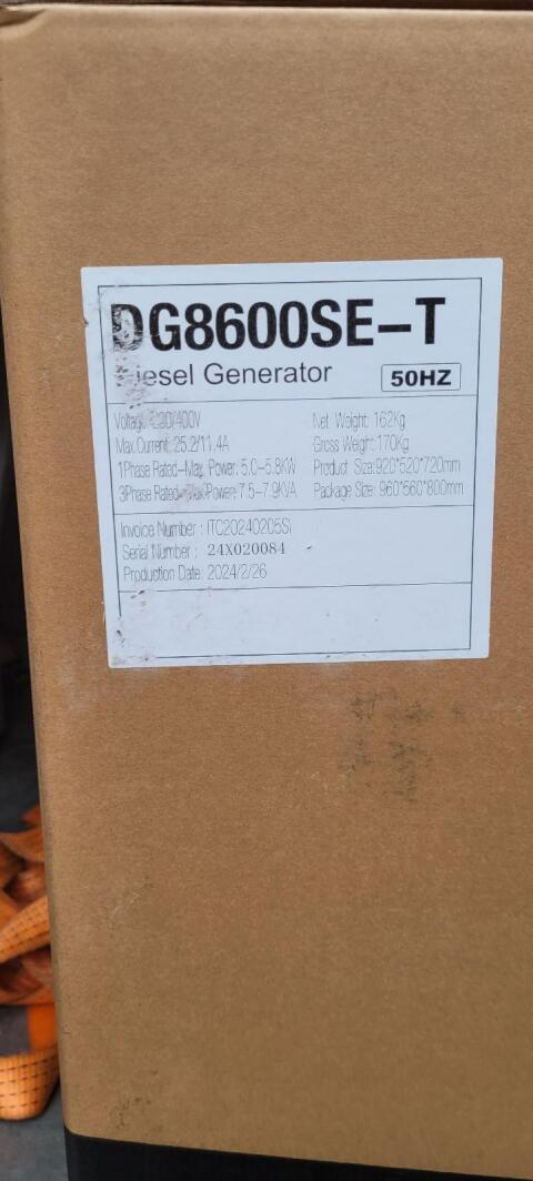 ITC Power Diesel Generator DG8600SE-T