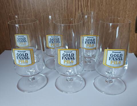 Ottakringer Gold Fassl Pils Biertulpen, Biergläser, Retrogla