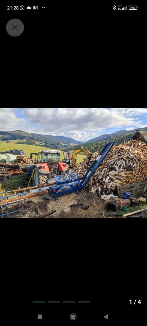 Holzspalten mit Sägespaltautomat