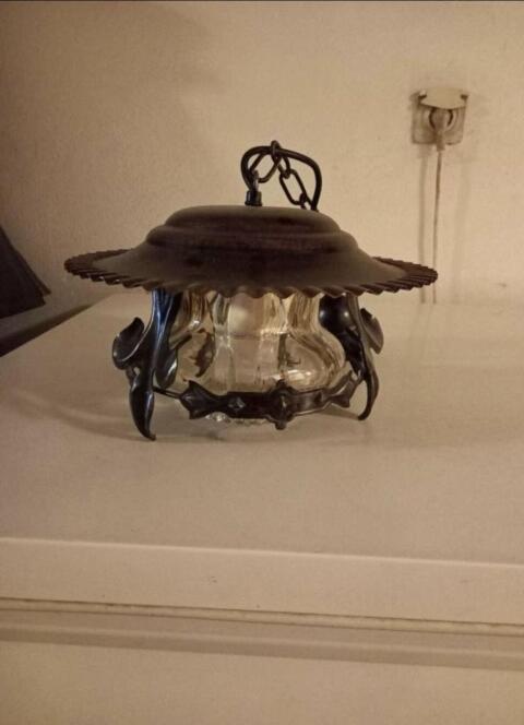 2 Stk. schmiedeeiserne Lampe, Luster