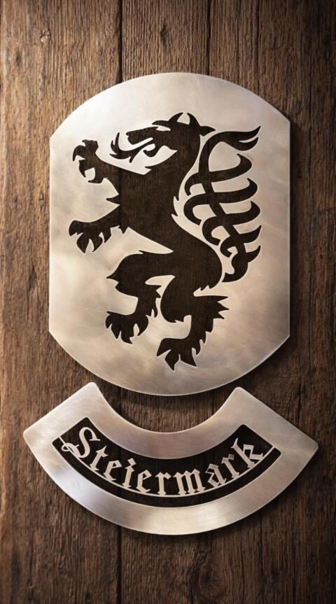 Steiermark Edelstahl-Schild, Unikat, Einzelstück