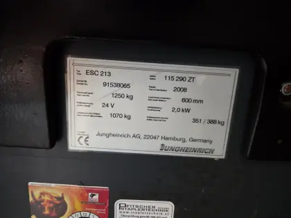 Jungheinrich ESC 213 Seitensitz-Hochhubwagen