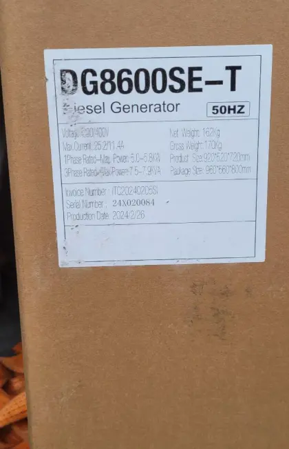 ITC Power Diesel Generator DG8600SE-T