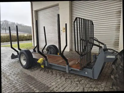 Rückewagen, Holzwagen, Tieflader, Rungenwagen, Forstanhänger