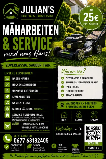 Julian's Haus- und Gartenservice, Rasenmähen, Heckenschnitt