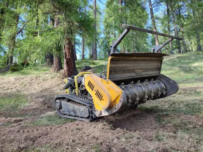 Mulchen mit Funkraupe, Mulchraupe
