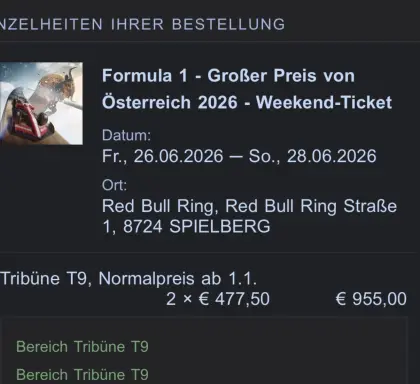 F1-Karten verkaufen