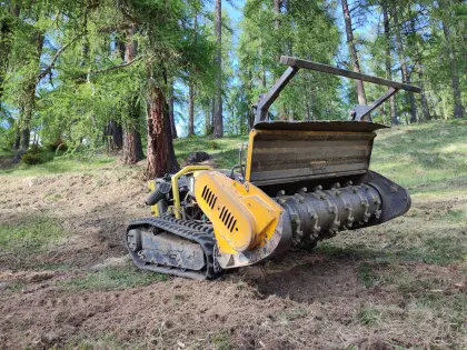 Mulchen mit Funkraupe, Mulchraupe