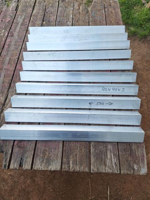 10 Alu-Winkel 40 x 40 x 3, Länge 500 mm