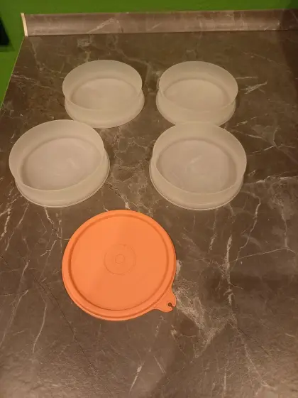 Hamburger-Einfrierbehälter Tupperware