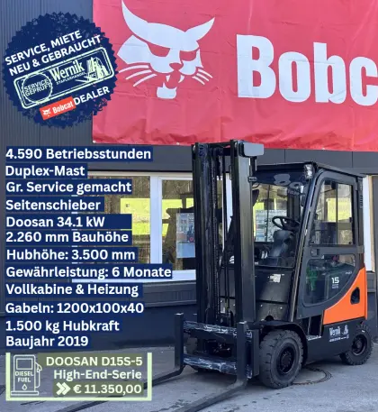 Wendiger Doosan 1,5-t Dieselstapler D15S-5