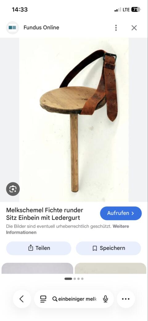 Suche alten Melkschemel