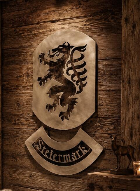Steiermark Edelstahl-Schild, Unikat, Einzelstück