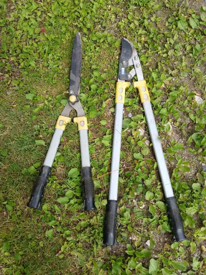 Gartenschere und Astschere zusammen