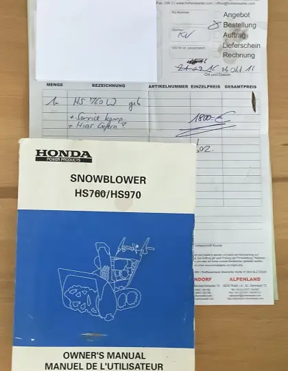 Schneefräse Honda HS760/HS970